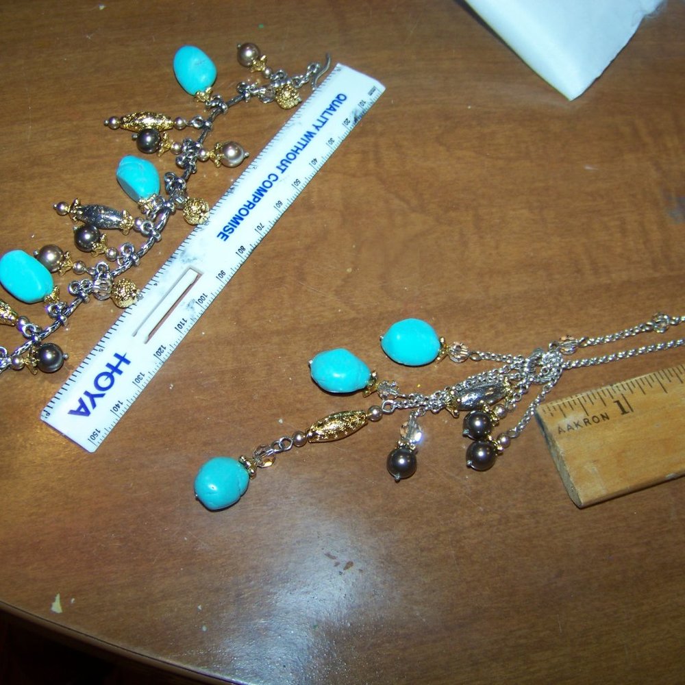 brighton turquoise gold & silver bracelet necklace